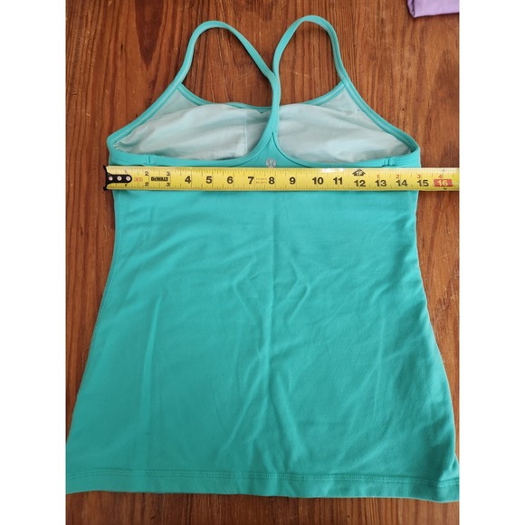 Lululemon Tank Top Women's 8 Green Power‎ Y Active Running Yoga Athleisure - Picture 7 of 7